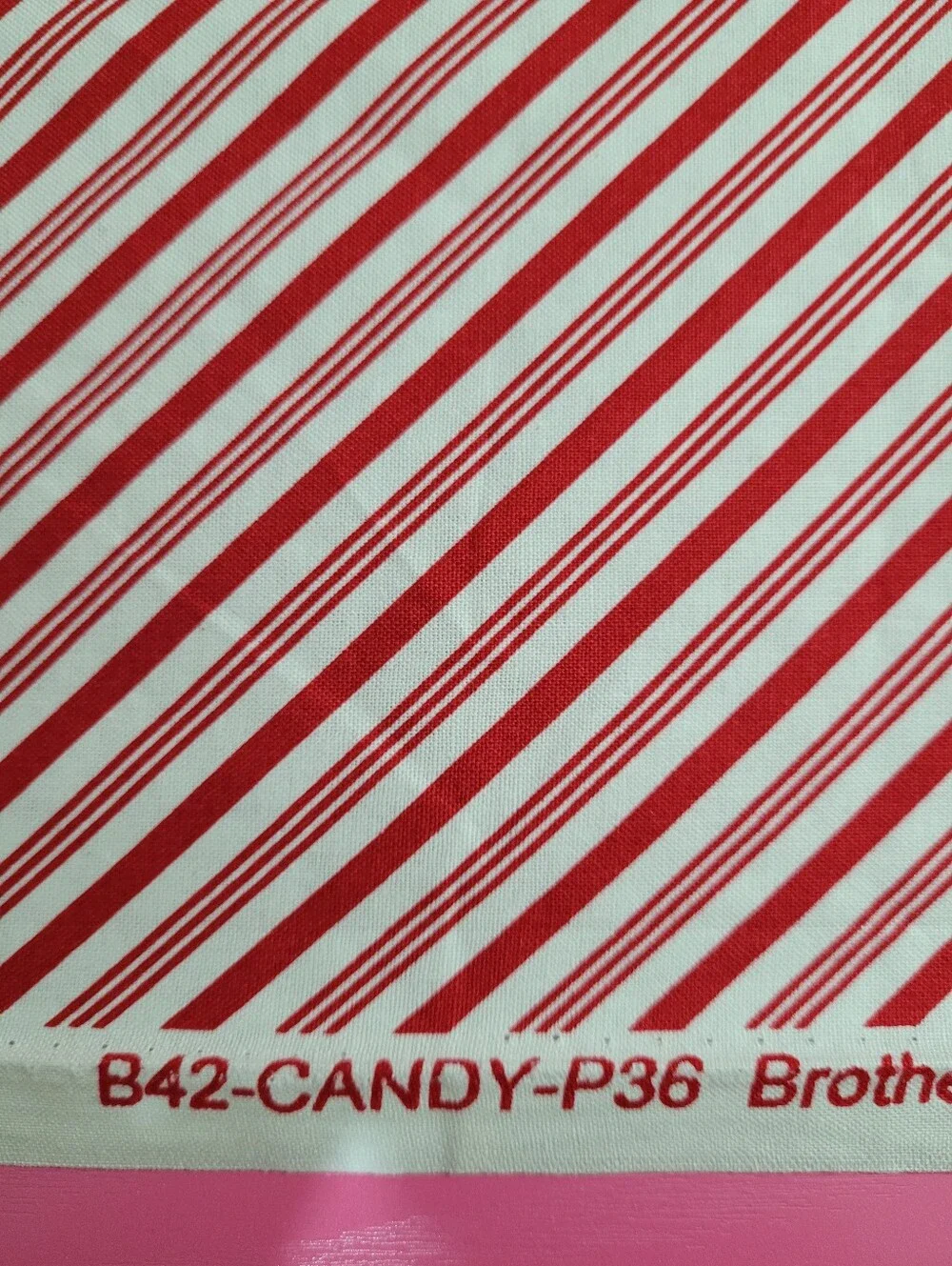 Brother Sister B42-Candy-P36 Red White Stripe Sewing Fabric (0996)